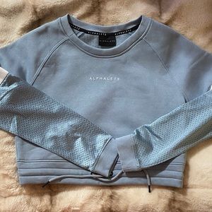 ALPHALETE Cropped Sweatshirt with Mesh sleeves